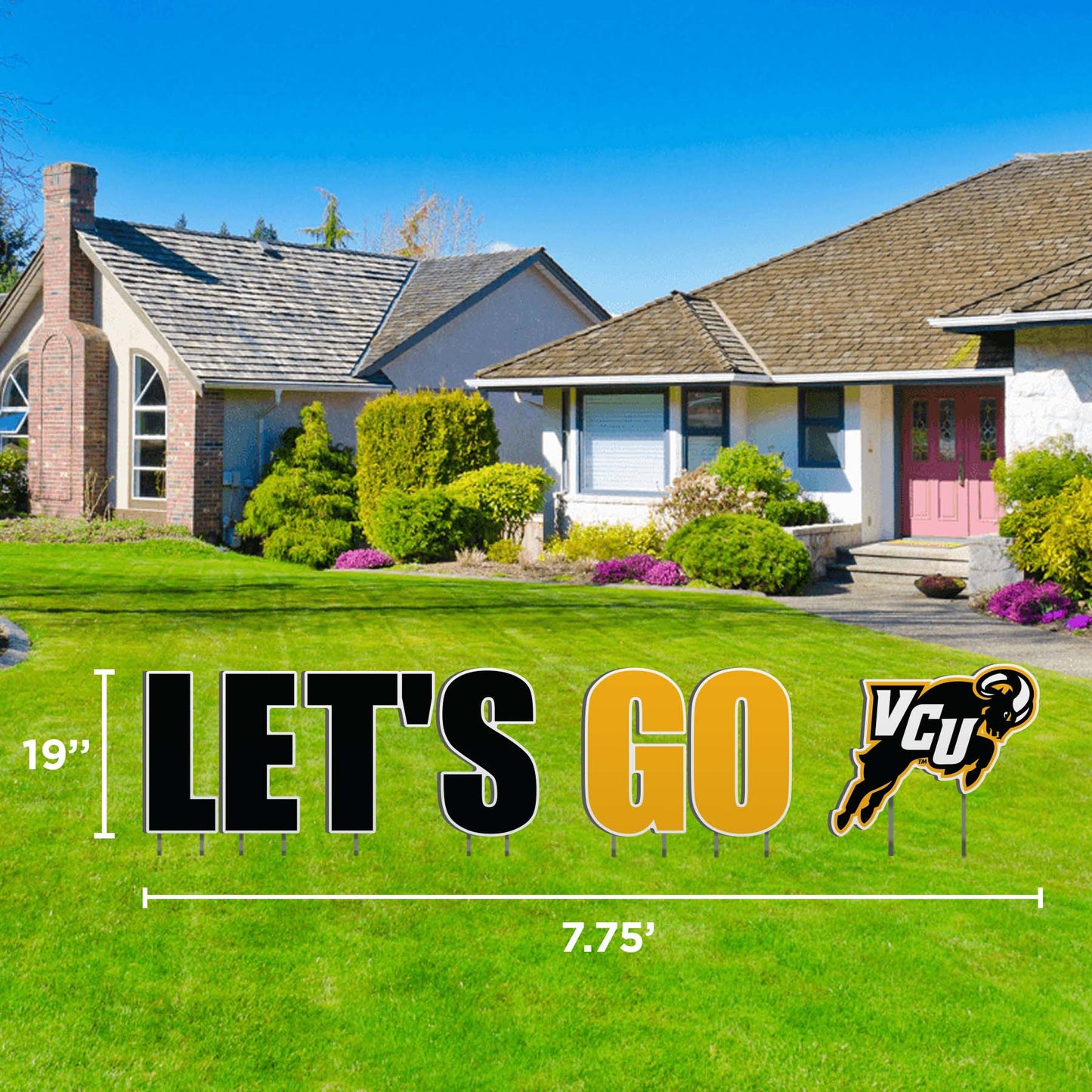 Let's Go VCU 7ft Lawn Sign Banner Decoration - Virginia Book Company