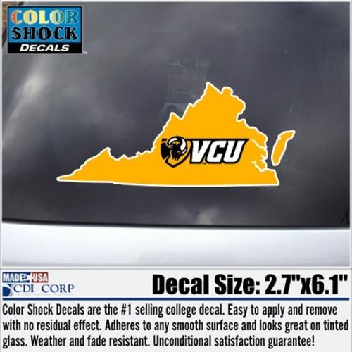 Gold VCU State Decal - Virginia Book Company