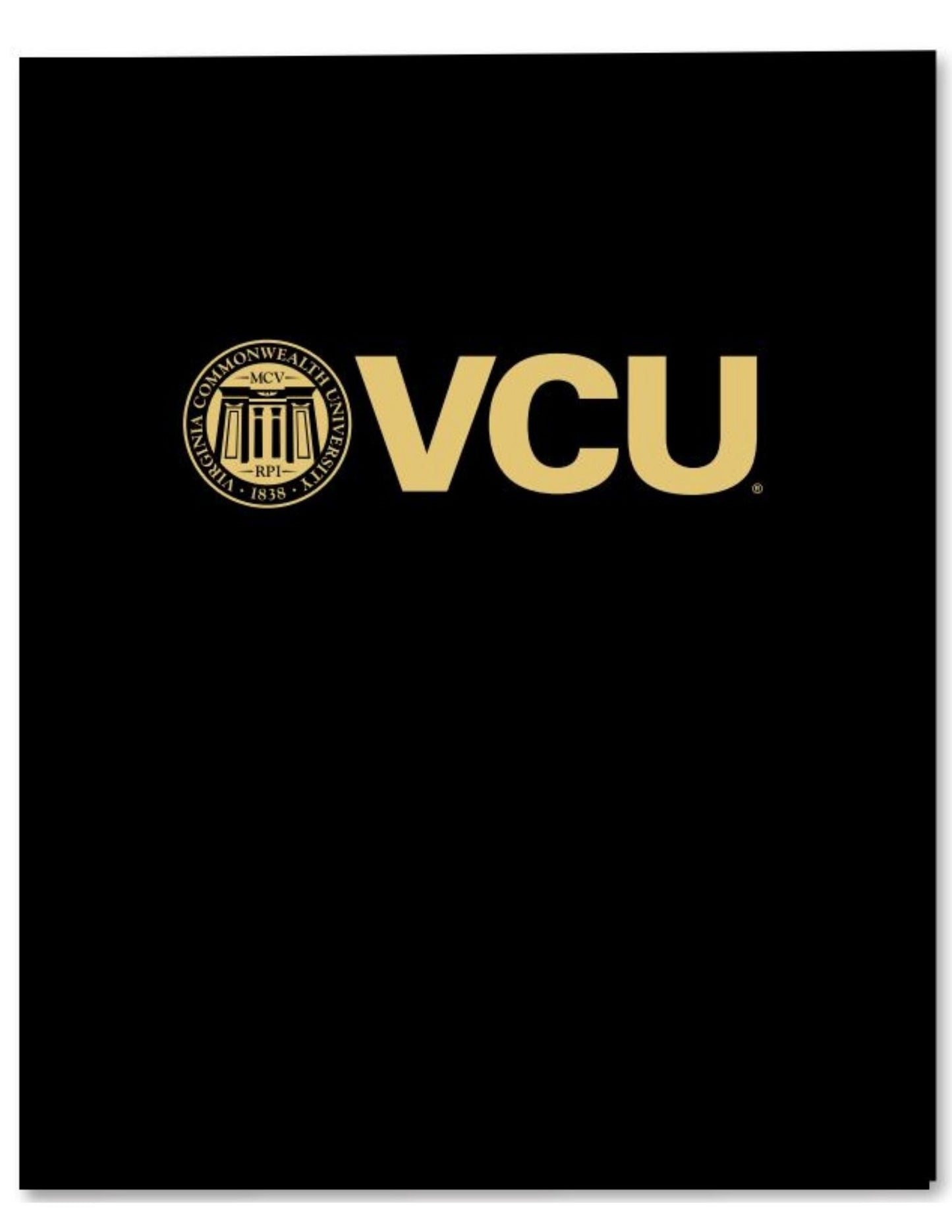 VCU Black Laminated Folder - Virginia Book Company