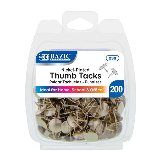 Silver Thumb Tack 200Pk - Virginia Book Company