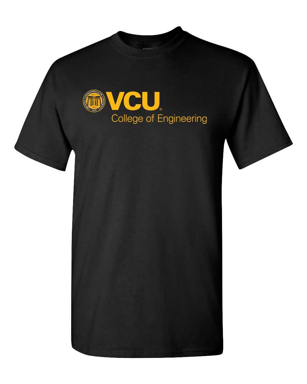 VCU Engineering Seal Black Tee - Virginia Book Company