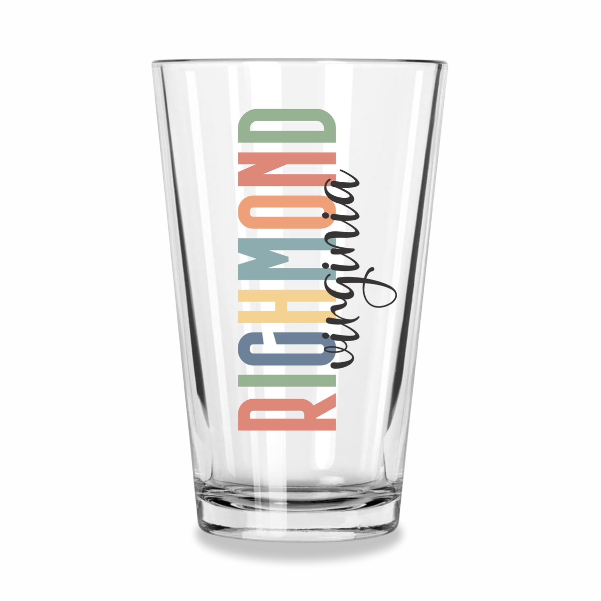 Richmond VA Boho Pint Glass – 16oz Printed Drinkware