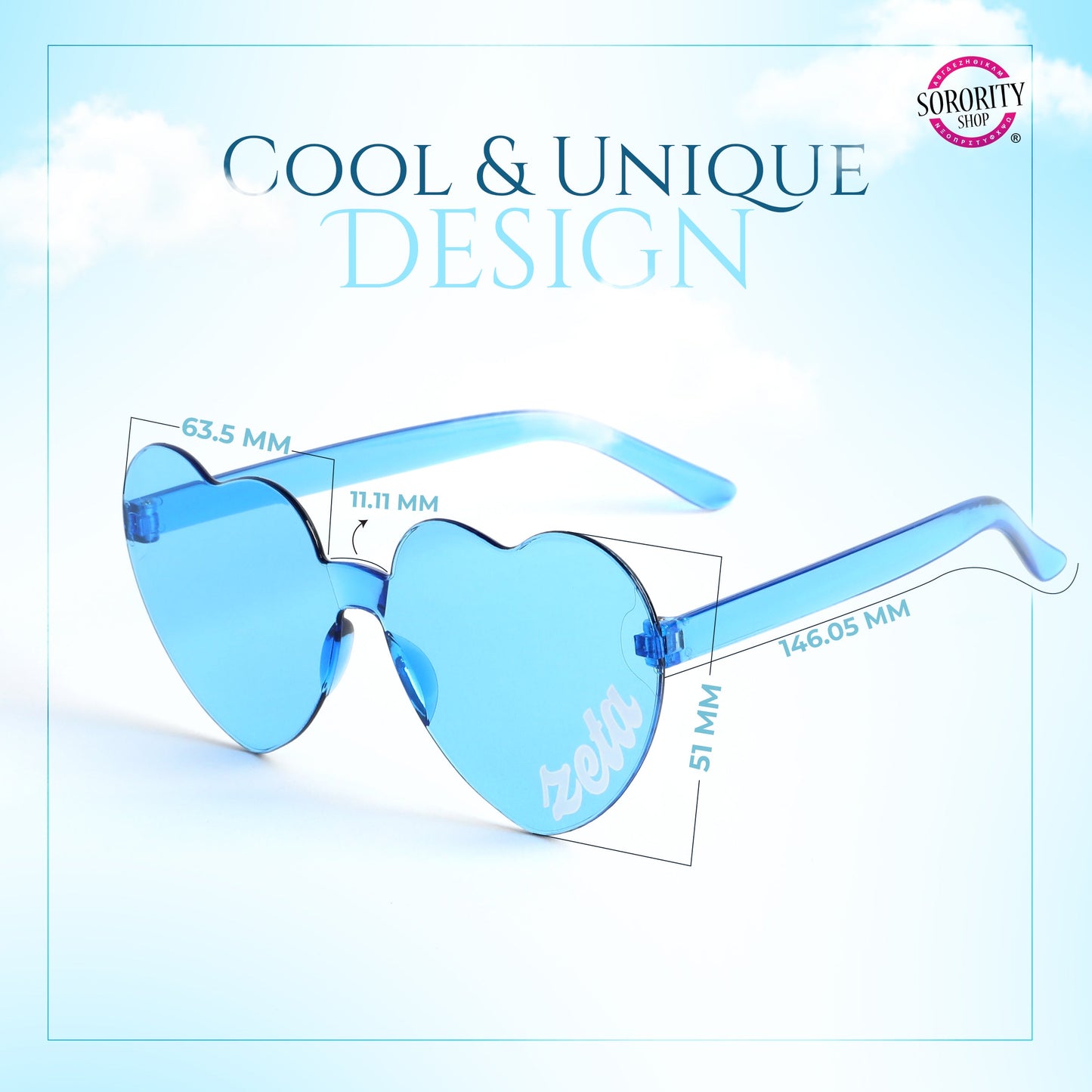 Tau Beta Sigma Sunglasses - Heart Shaped
