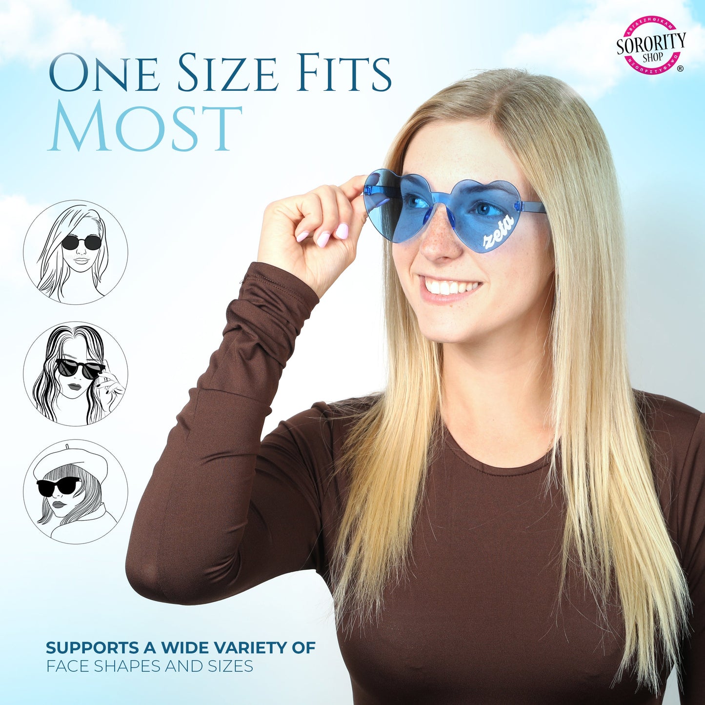 Tau Beta Sigma Sunglasses - Heart Shaped