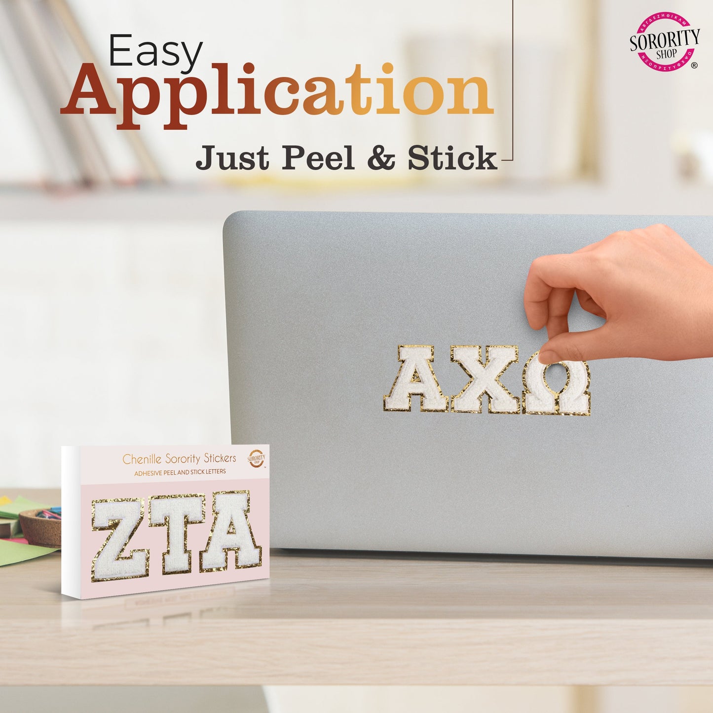 Delta Zeta Chenille Stickers - DZ Greek Letter Stickers