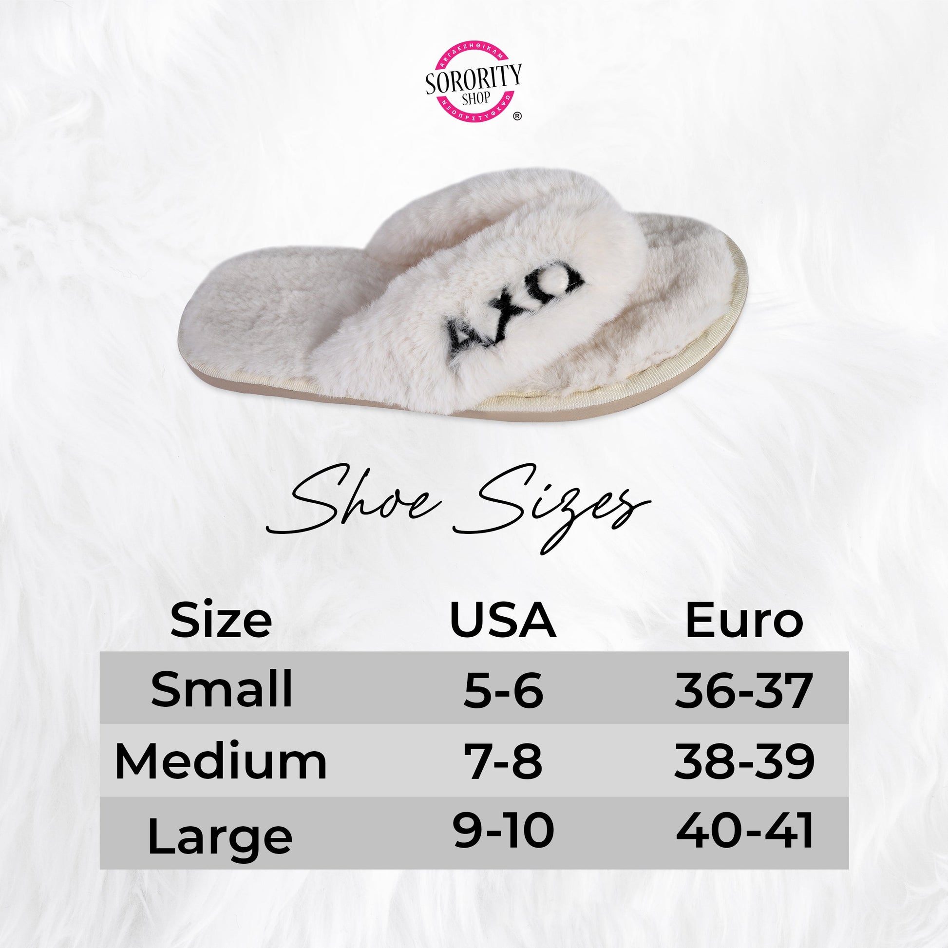Alpha Gamma Delta - Furry Slippers Women - With AGD Embroidery Logo - Virginia Book Company
