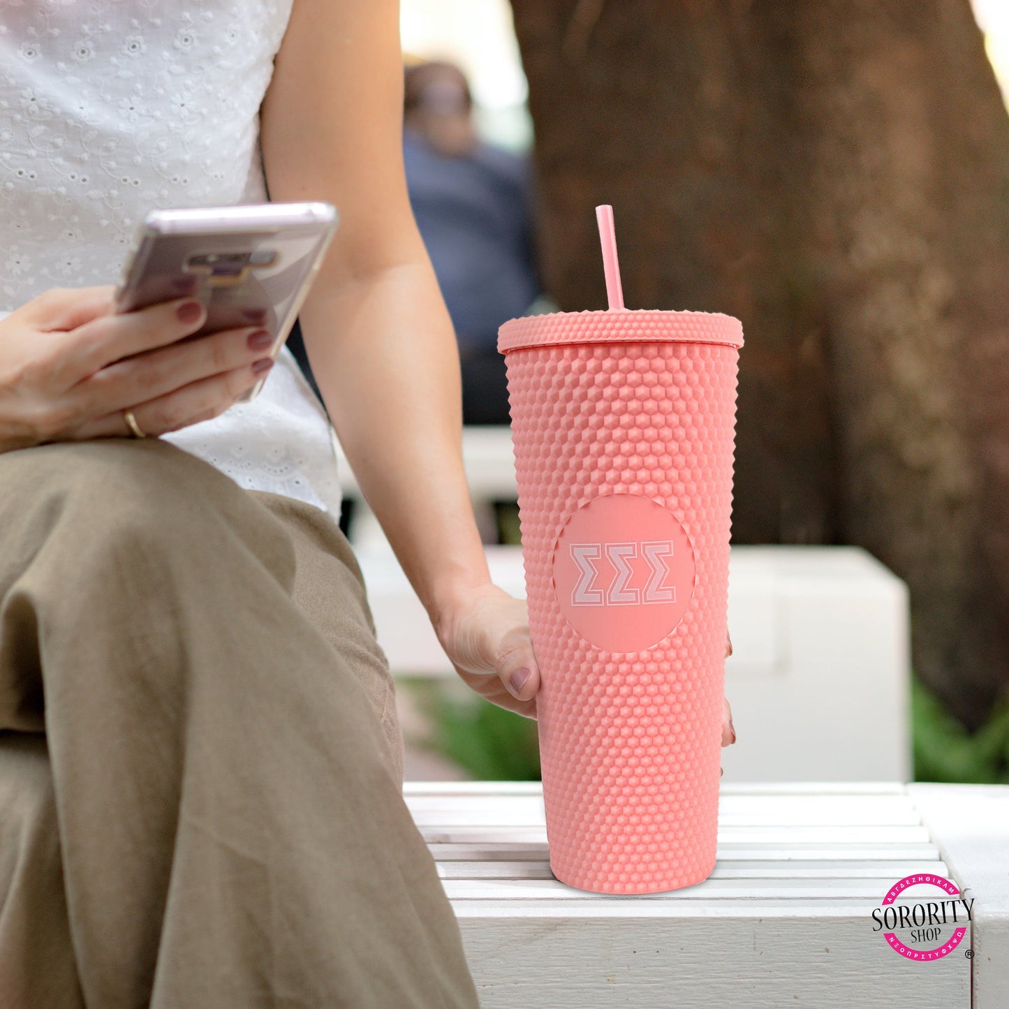 Sigma Delta Tau Studded Tumbler