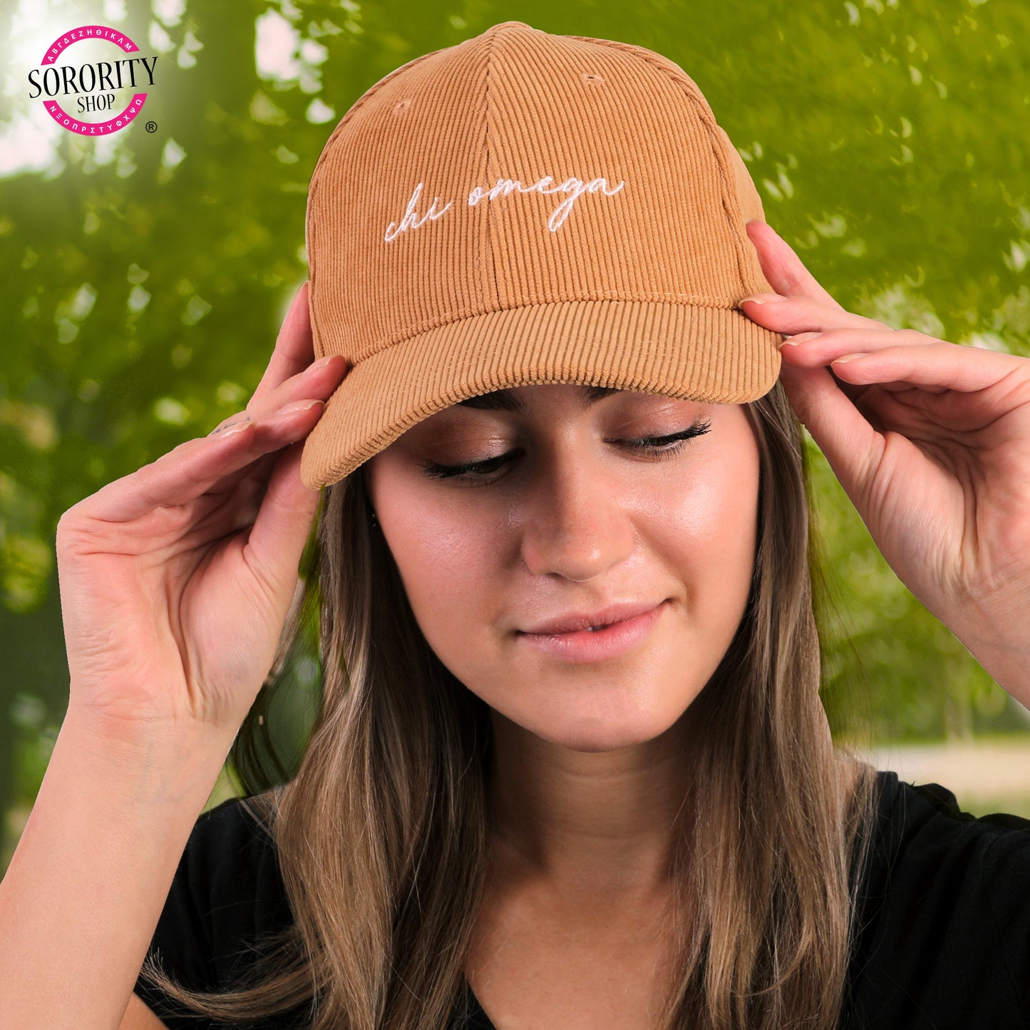 Chi Omega Baseball Hat - Embroidered CO Logo Baseball Cap