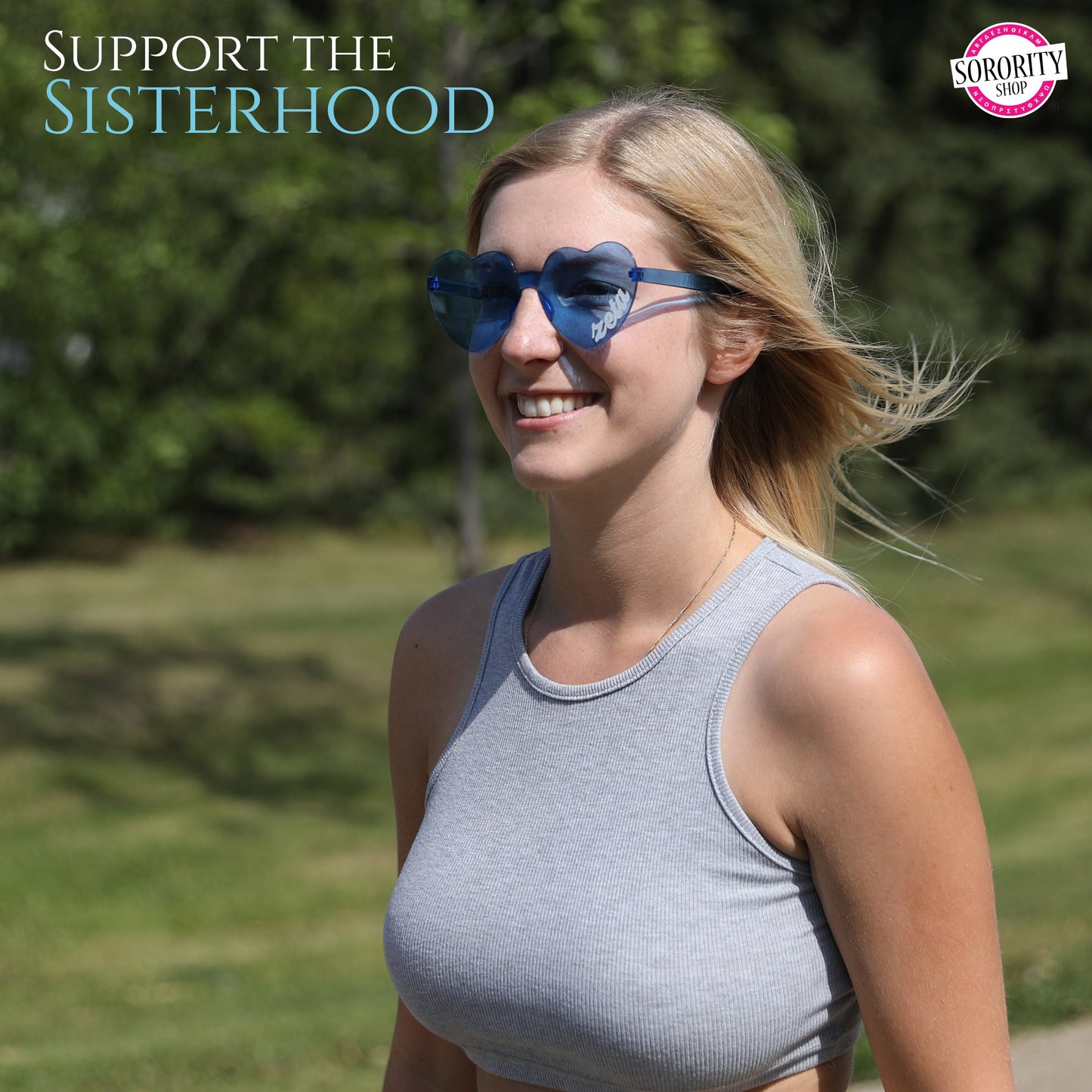 Gamma Sigma Sigma Sunglasses - Heart Shaped