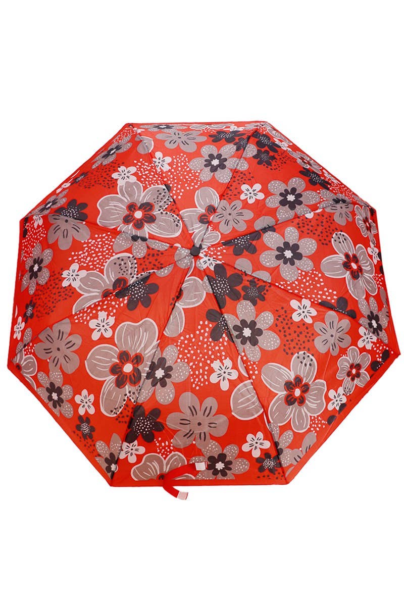 Floral Print Manual Travel Size Umbrella
