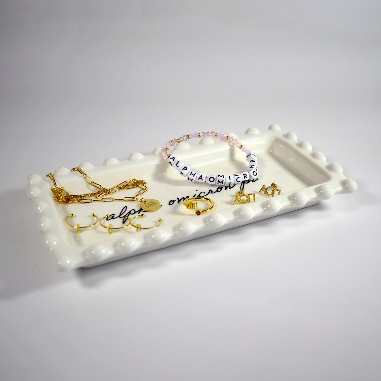 Delta Phi Epsilon 18k Gold Plated Stud Earrings