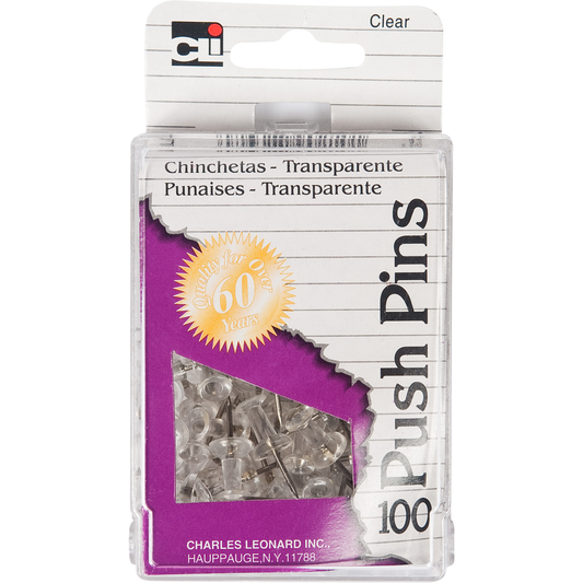 Charles Leonard Clear Push Pins