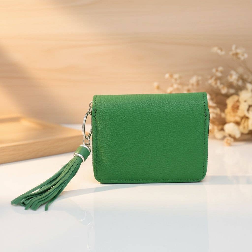 AKA Alpha Kappa Alpha Green Tassel Keychain Zipper Wallet Updated
