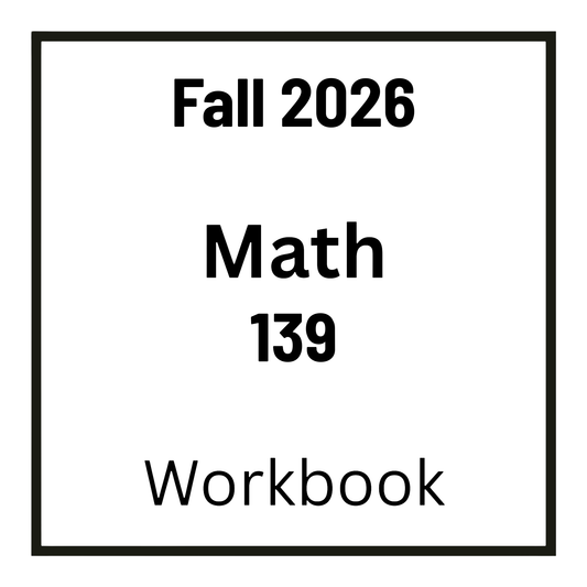 VCU MATH 139 Fall 2026 Workbook