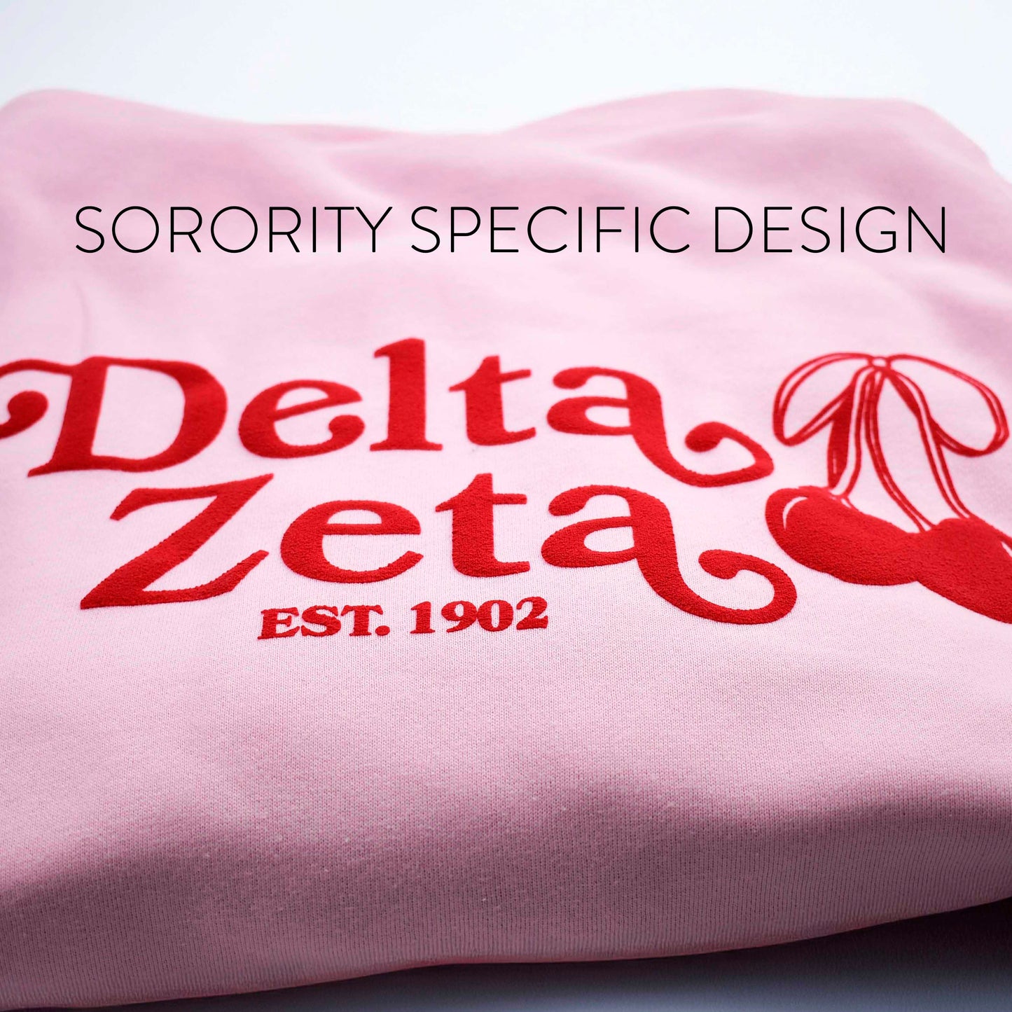 Tri Sigma Hooded Sweatshirt with Cherries and Sorority Name