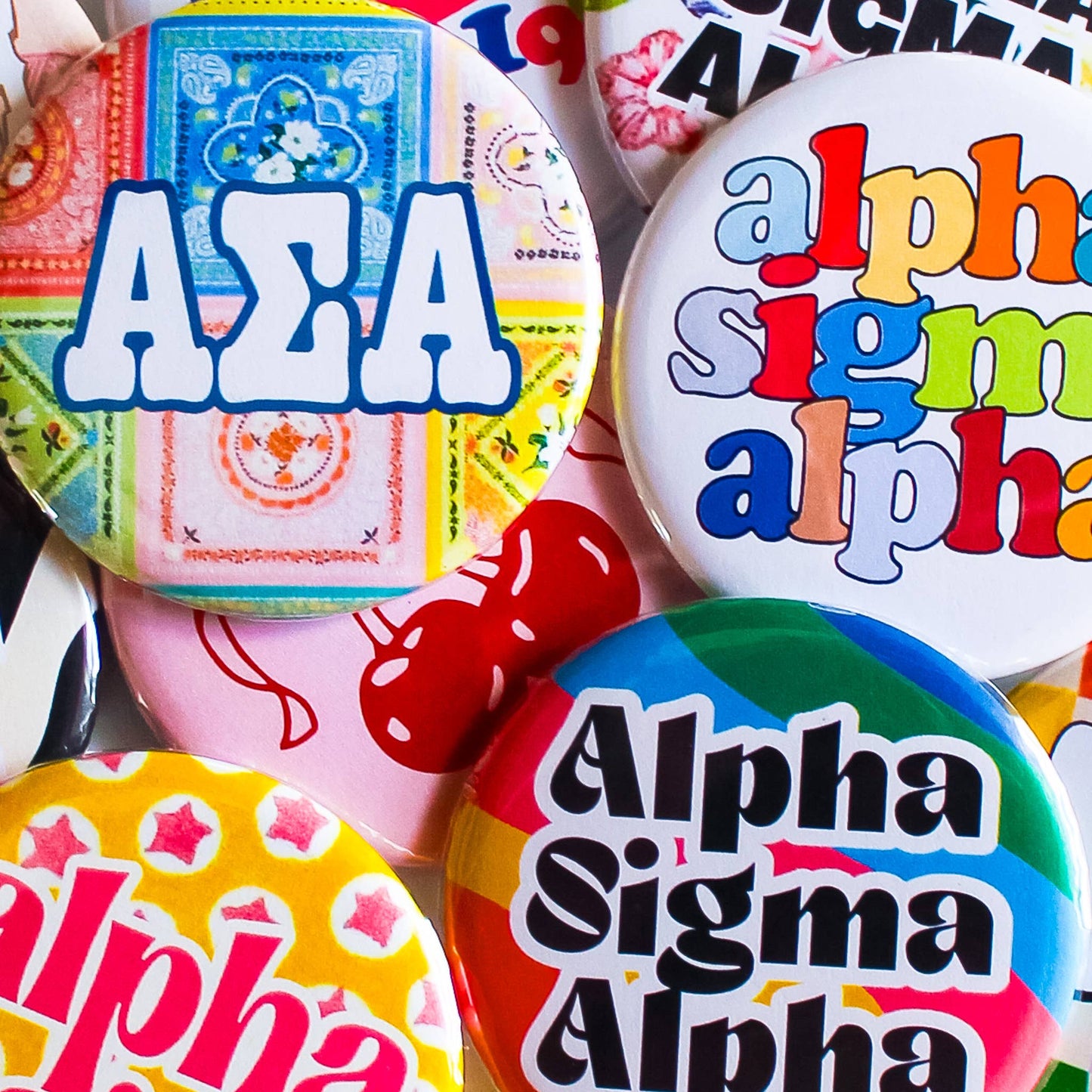 Alpha Sigma Alpha ASA Assorted Buttons