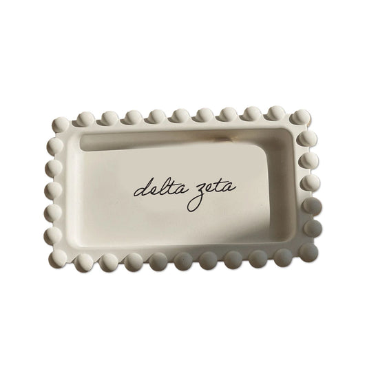 Delta Zeta Jewelry Dish - Rectangular Cursive Script Sorority Name