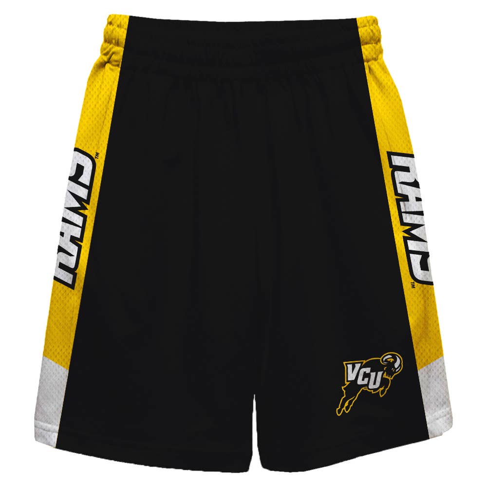 Rams Virginia Commonwealth Black-Gold Athletic Mesh Short