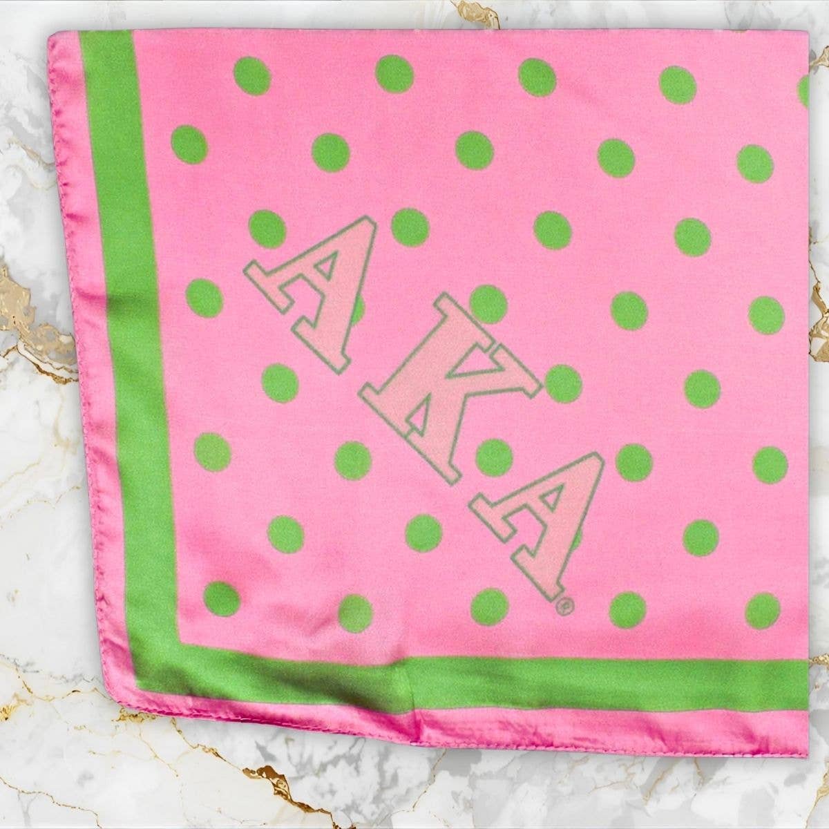 AKA Alpha Kappa Alpha Pink Polka Dot Square Sorority Scarf