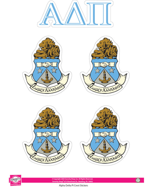 Alpha Delta Pi Crest Sticker Sheet