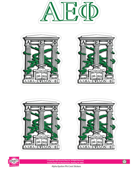 Alpha Epsilon Phi Crest Sticker Sheet