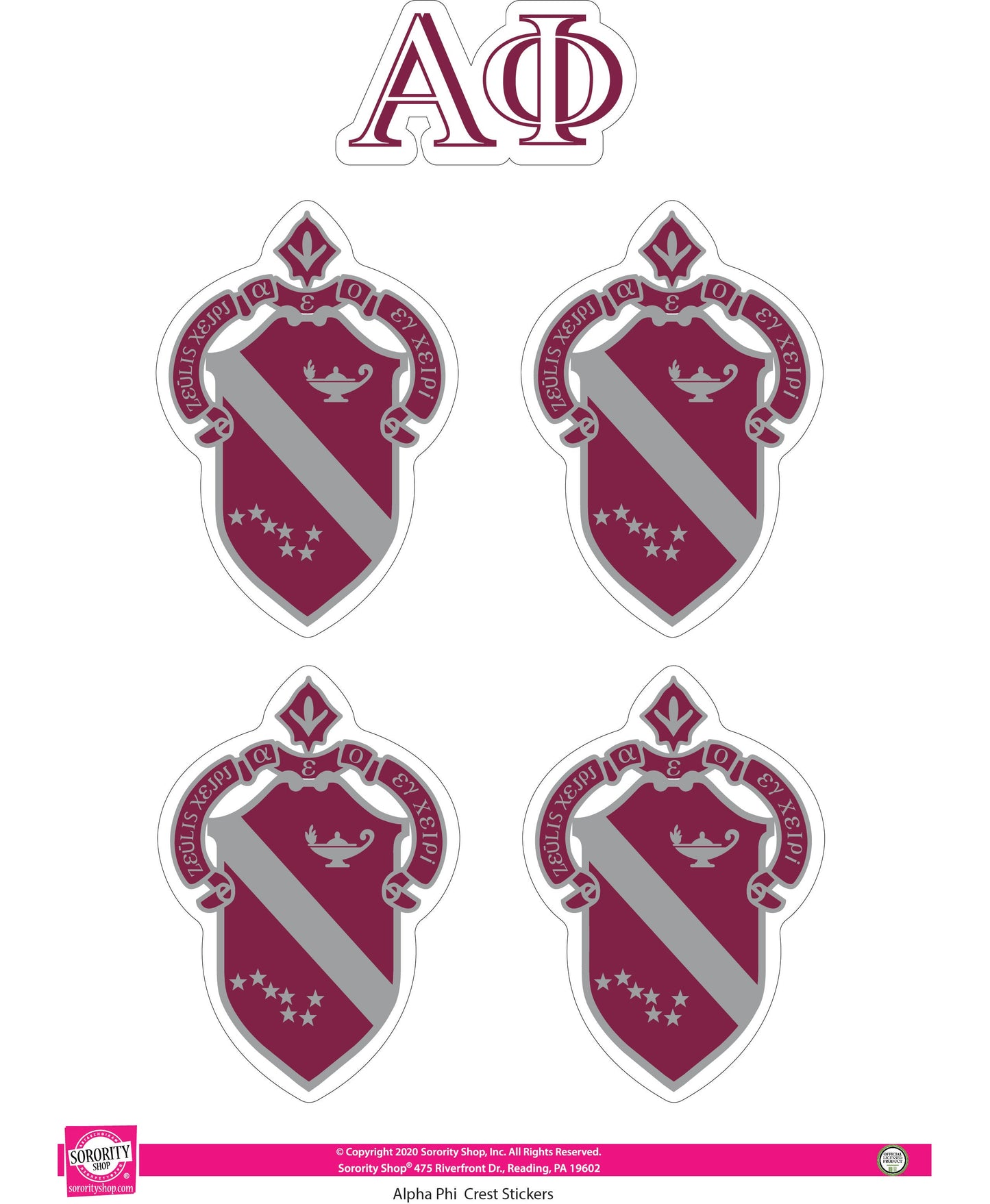 Alpha Phi Crest Sticker Sheet