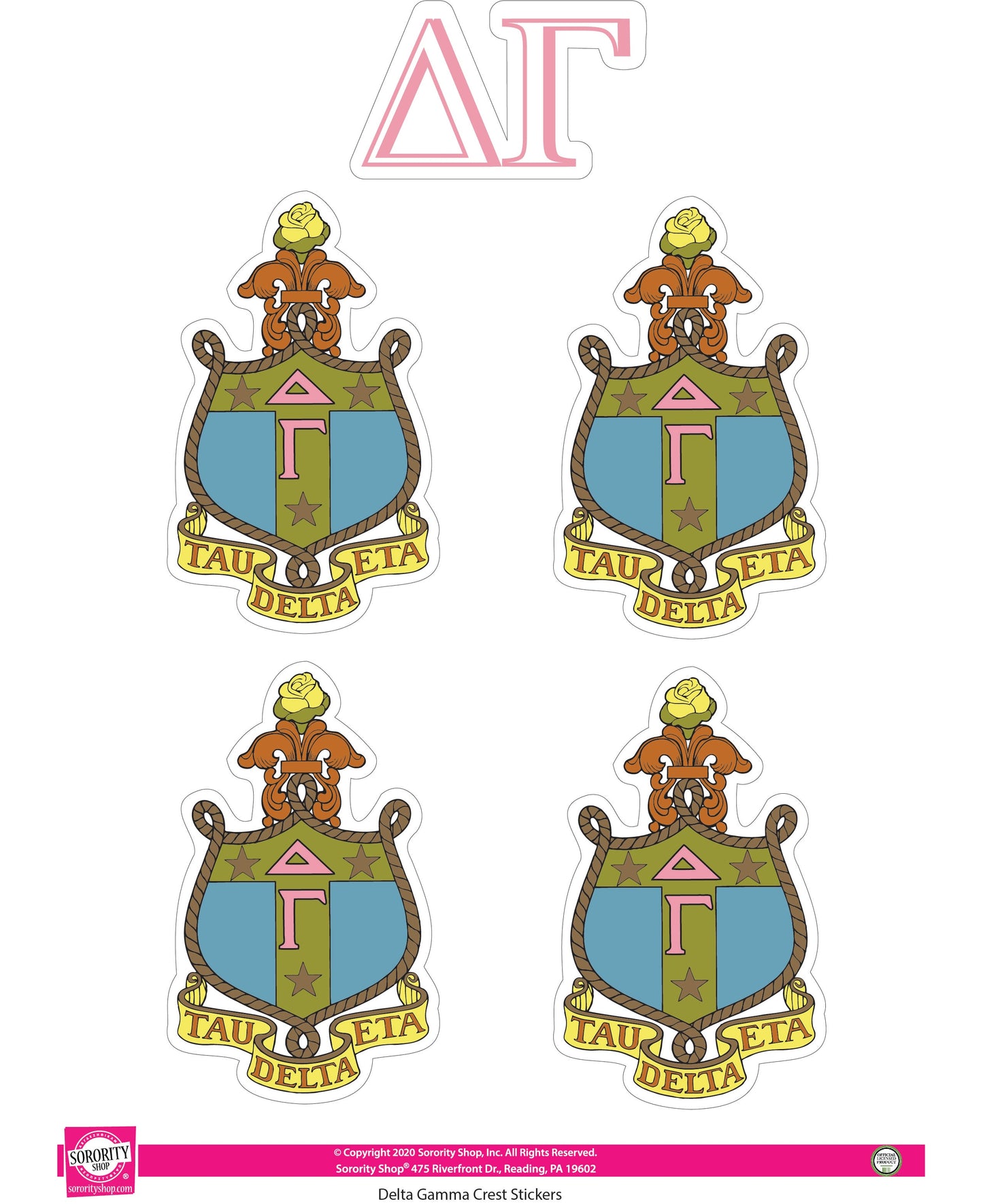 Delta Gamma Crest Sticker Sheet