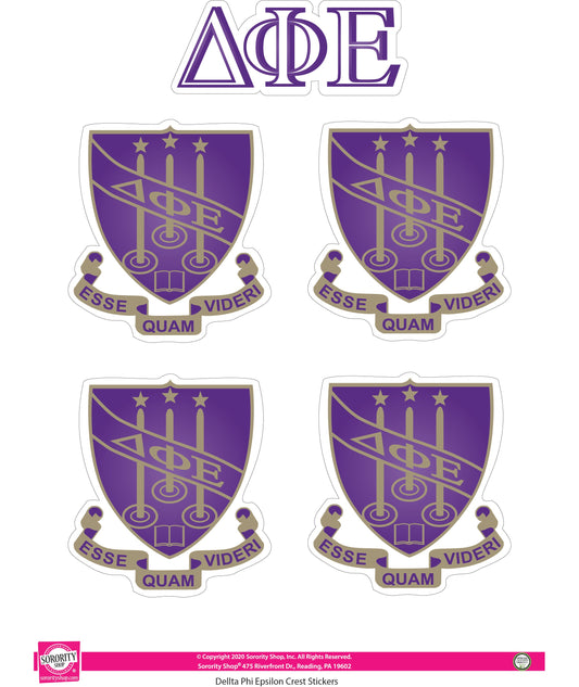 Delta Phi Epsilon Crest Sticker Sheet