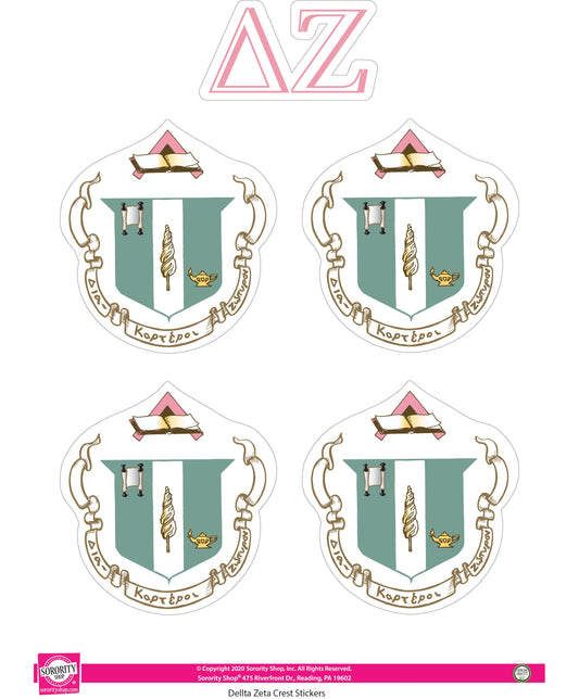 Delta Zeta Crest Sticker Sheet