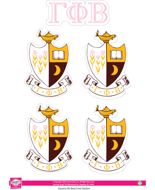 Gamma Phi Beta Crest Sticker Sheet