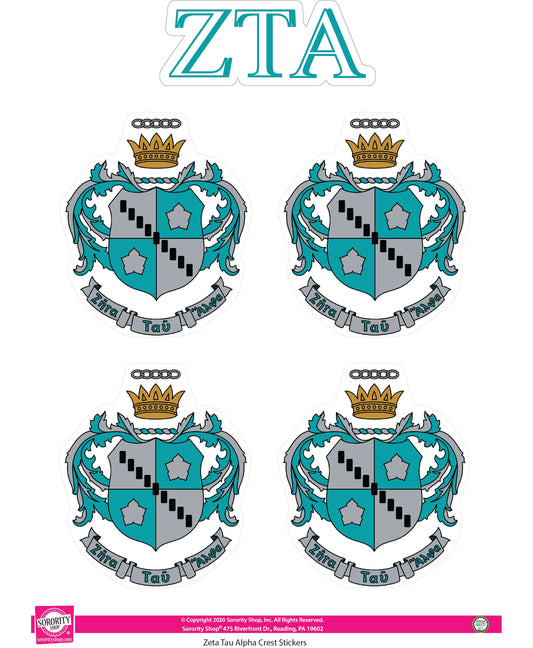 Zeta Tau Alpha Crest Sticker Sheet