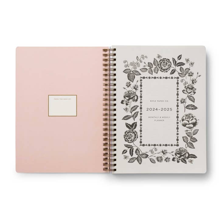 2025 English Rose 17-Month Academic Softcover Spiral Planner