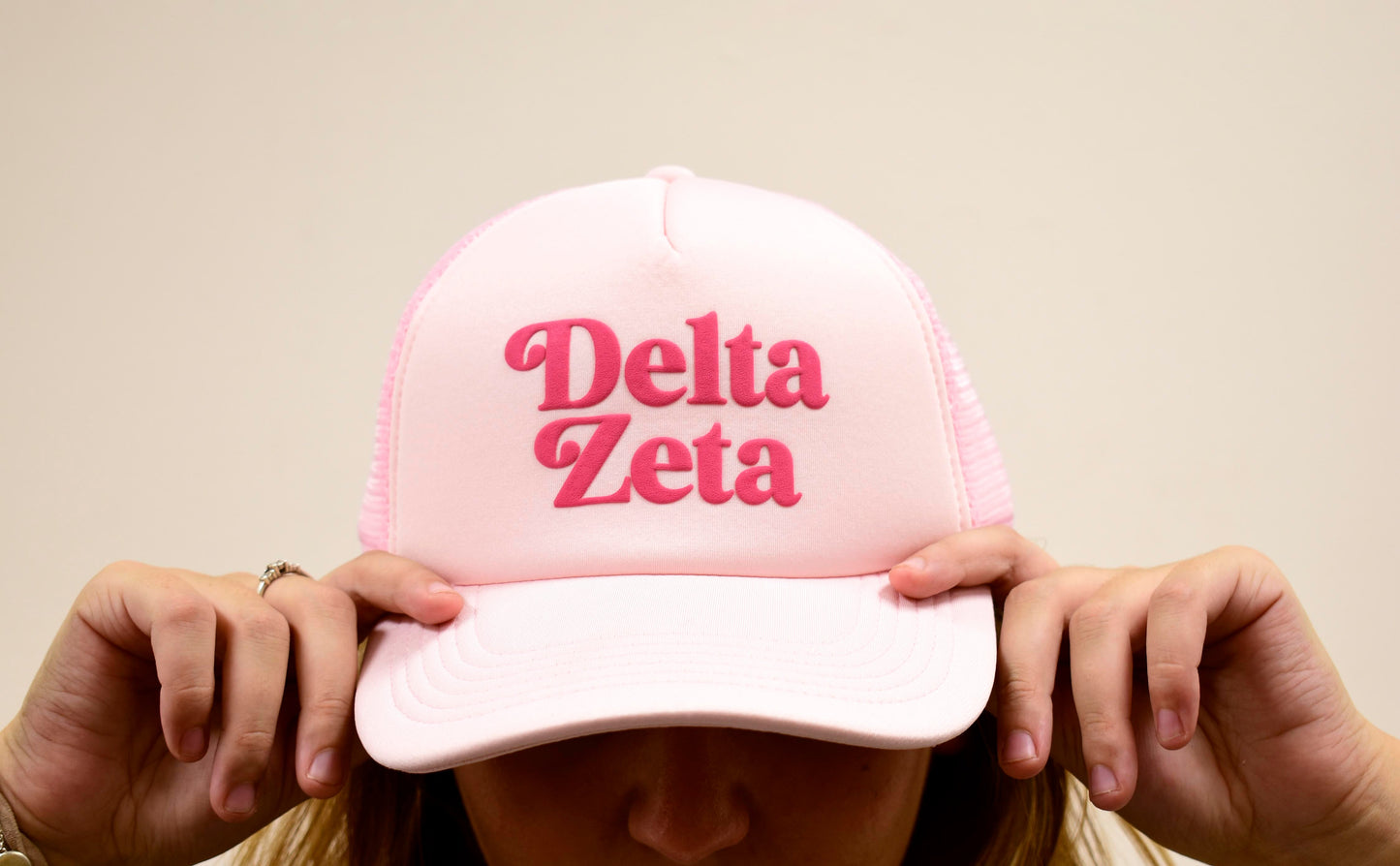 Delta Zeta Baseball Cap, Mesh Trucker-Style Hat