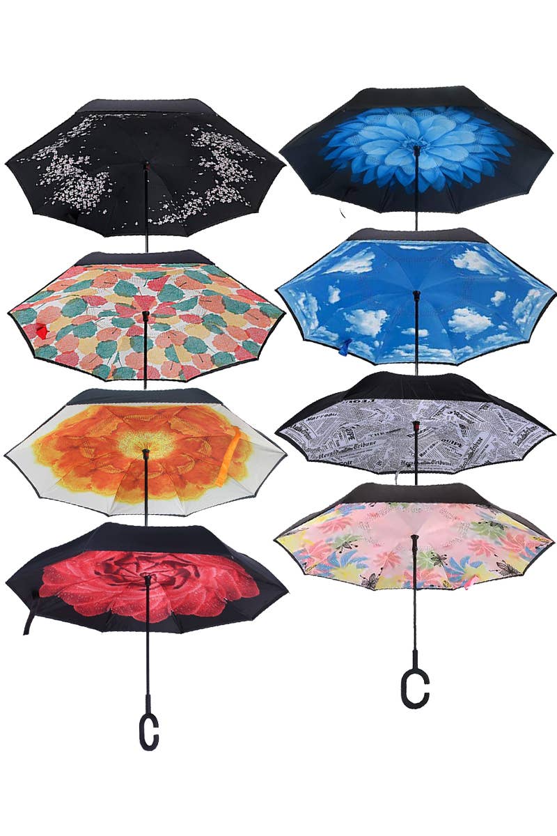 Various Print Inside-out Double Canopy Umbrella