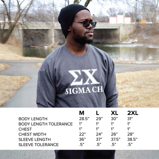 Theta Chi Sweatshirt- Crewneck Fraternity Varsity Letters Design