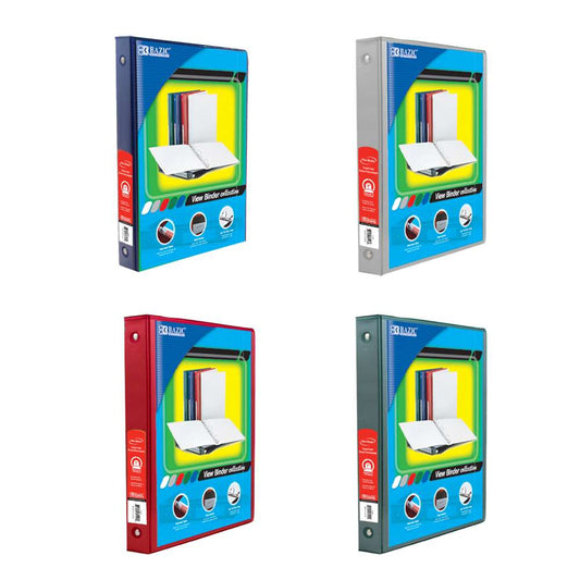 1" Red 3-Ring Binder w/ 2-Pockets