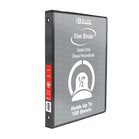 0.5" Black 3-Ring Binder View  w/ 2-Pockets
