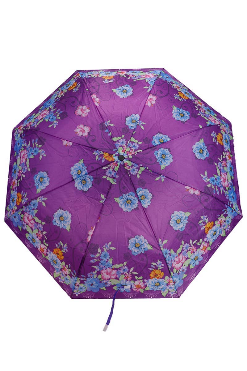 Floral Print Manual Travel Size Umbrella