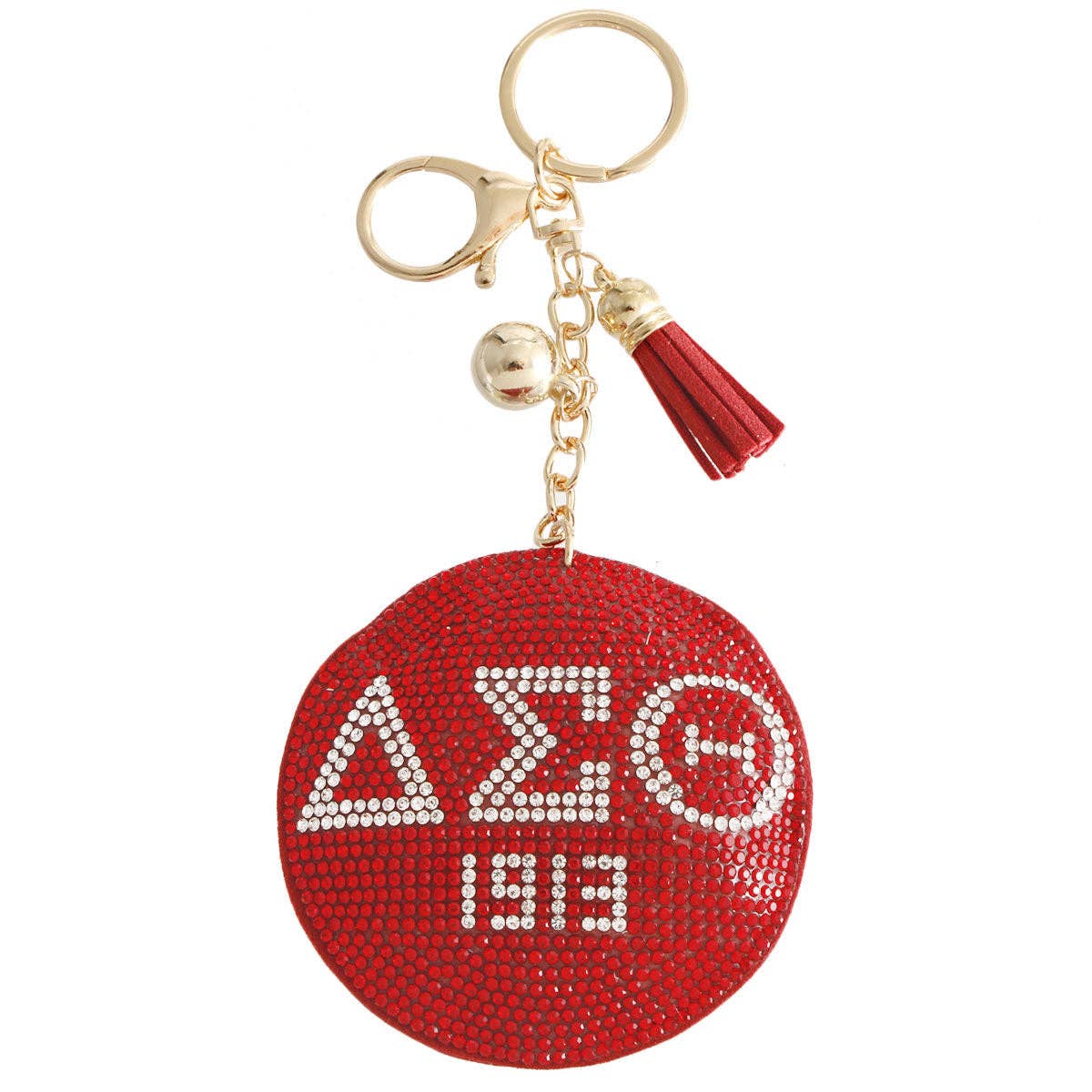 DST Delta Sigma Theta Red Padded Sorority Keychain