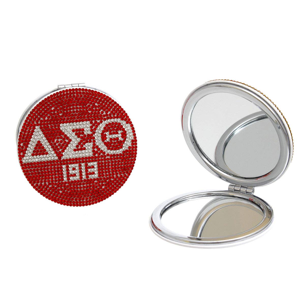 DST Delta Sigma Theta Sorority Red Bling Mirror Compact