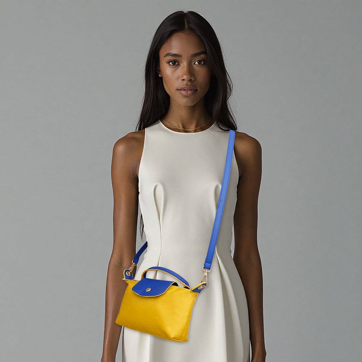 SGRHO Sorority Yellow Nylon Mini Pouch Handle Strap