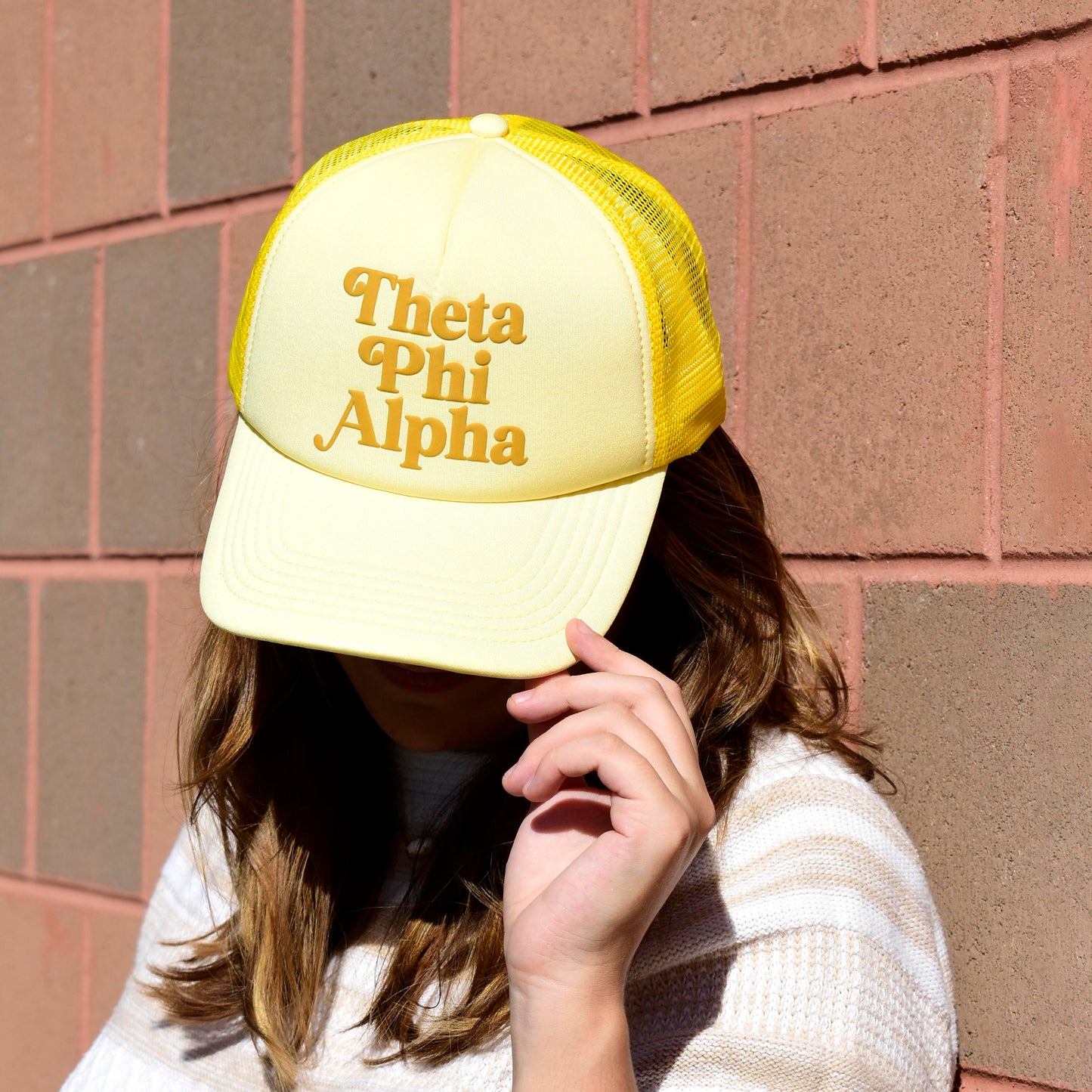 Chi Omega Baseball Cap, Mesh Trucker-Style Hat