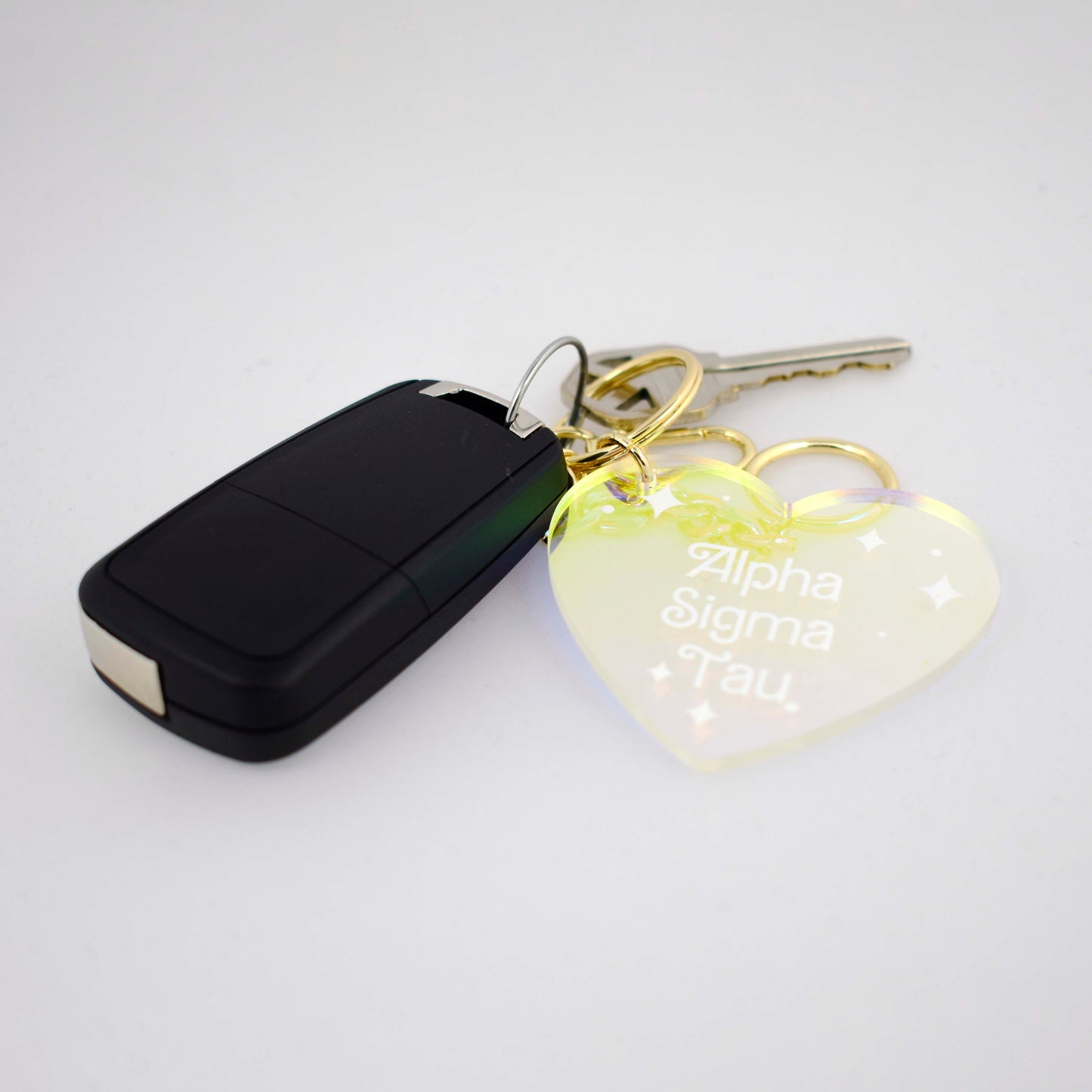 Kappa Kappa Gamma Keychain - Iridescent Heart Design