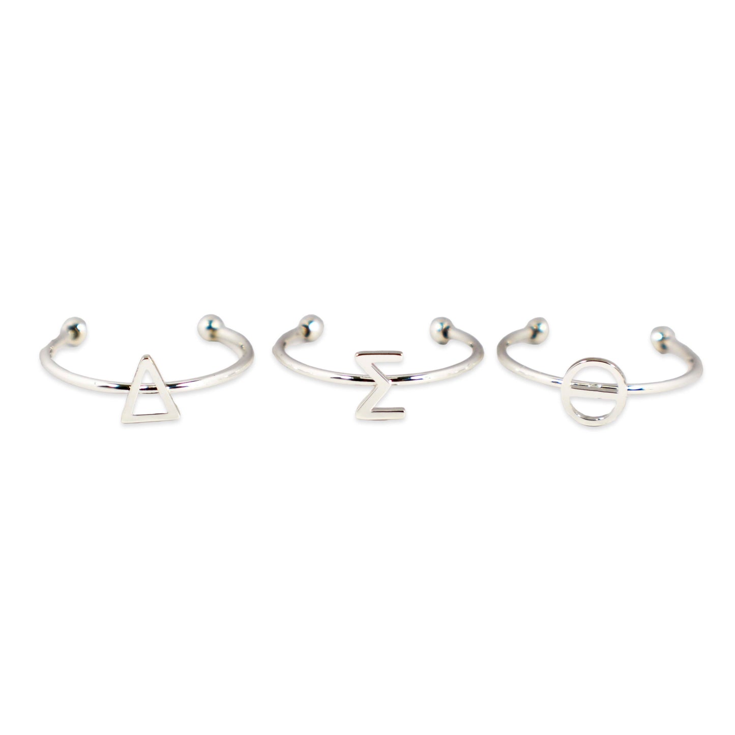 Delta Zeta Silver Stacking Ring Set