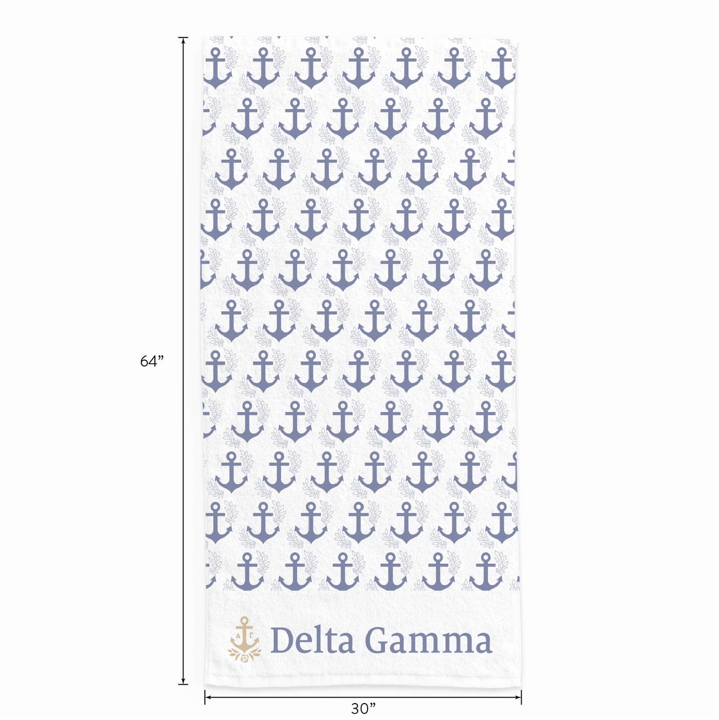 Delta Gamma Beach Towel- Lightweight Brand Design