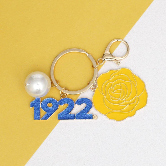 SGRHO Sorority Flower 1922 Keychain and Bag Clip