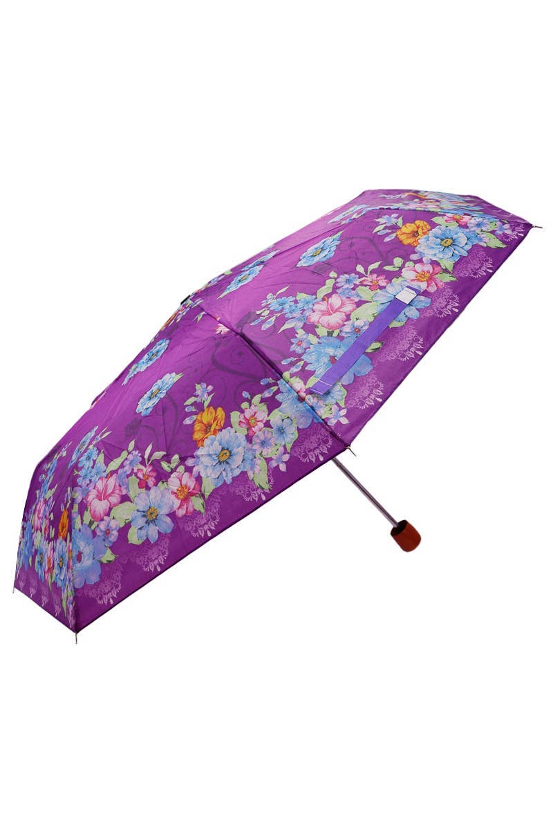 Floral Print Manual Travel Size Umbrella