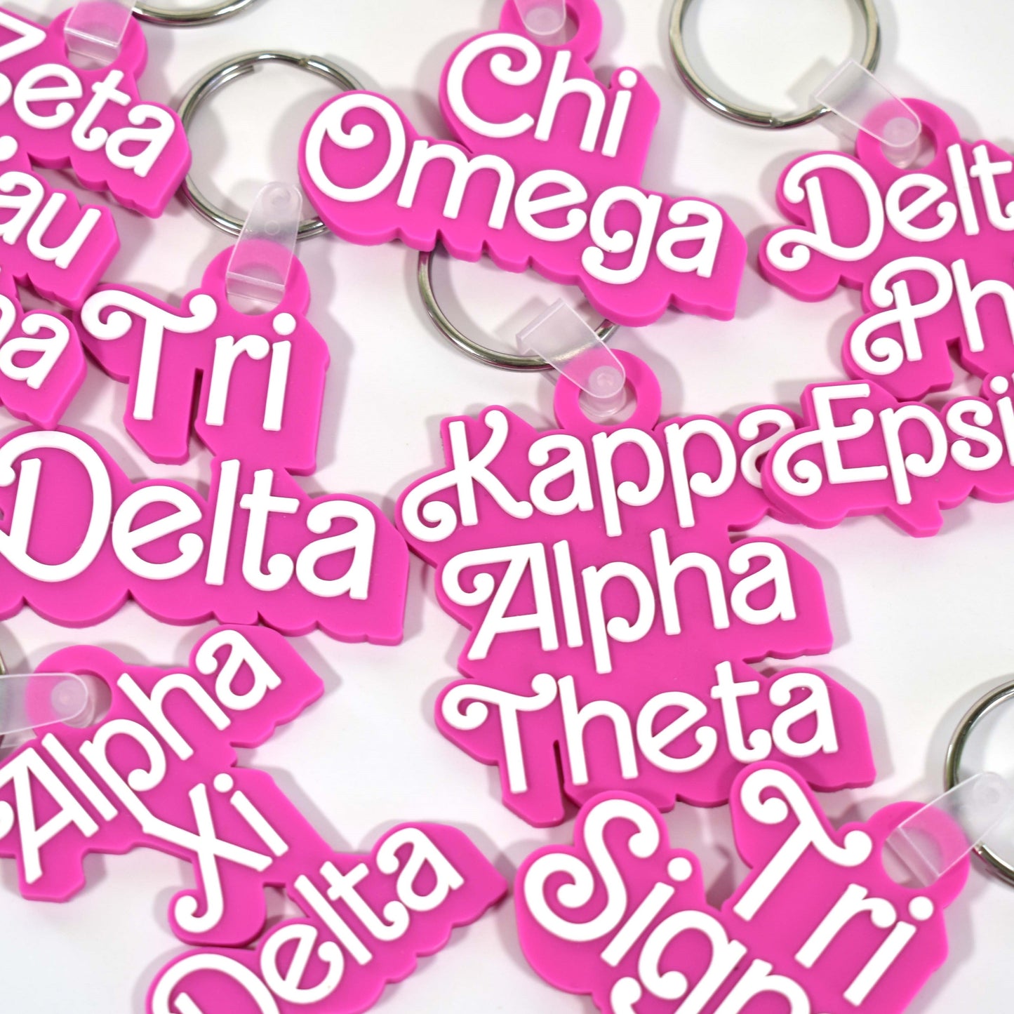 Delta Phi Epsilon Keychain- Retro Dolly Sorority Name Design