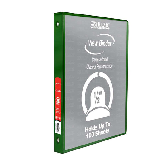 0.5" Green 3-Ring Binder View  w/ 2-Pockets
