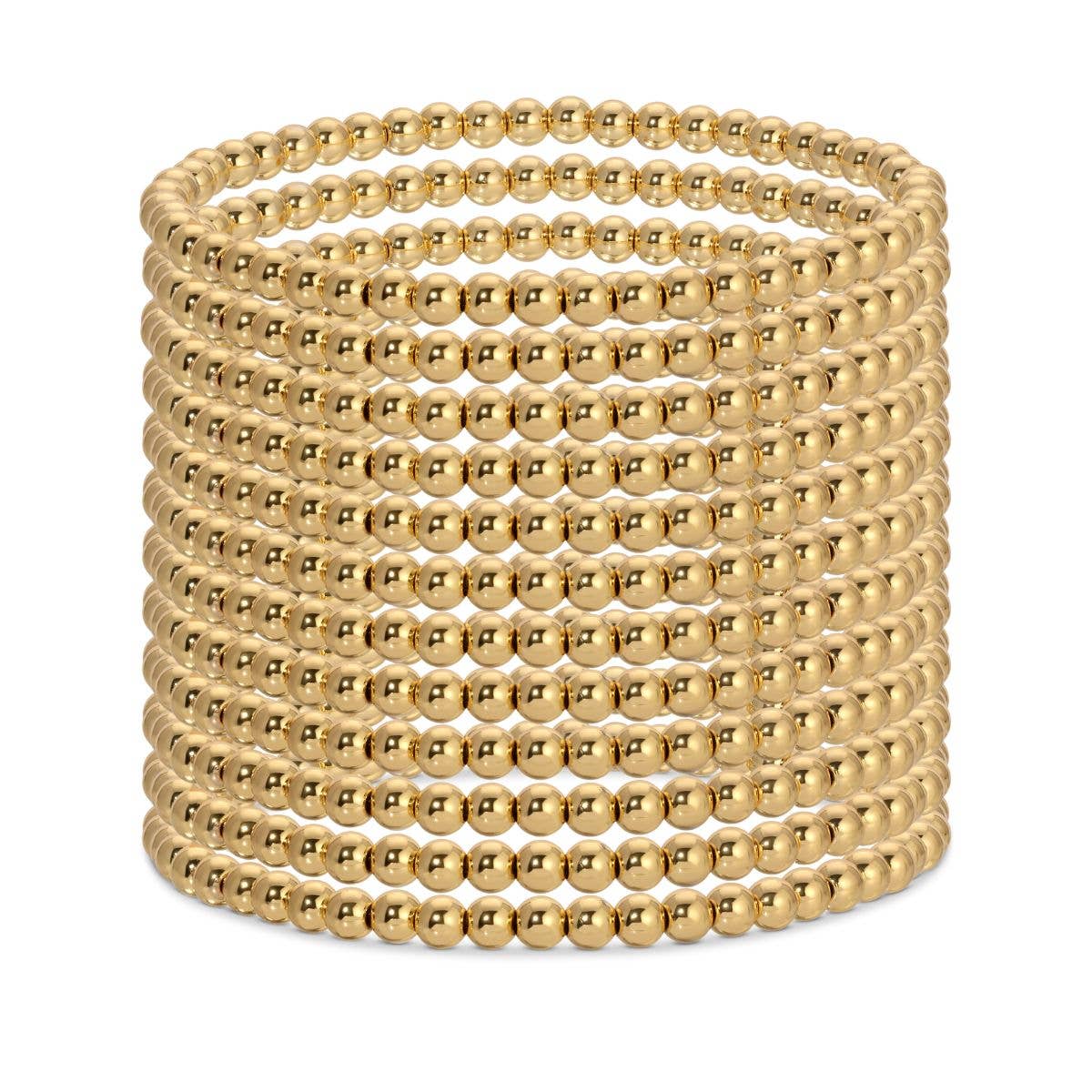 Gold Plated Bead Stretch Bracelet